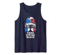 Orgulloso Francia Chica Francesa Moño Desordenado Animar País Camiseta sin Mangas