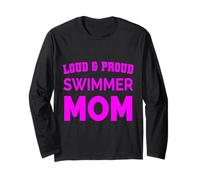Orgulloso Freestyle Swim Mom Sport Design Regalo rosa Manga Larga