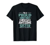 Orgulloso Hermano de una Hermana súper Impresionante Camiseta gráfica económica