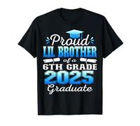 Orgulloso hermano pequeño de 2025 6to grado graduado medio Camiseta