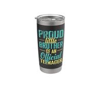 Orgulloso hermano pequeño de adolescente oficial Vaso térmico de acero inoxidable de doble pared