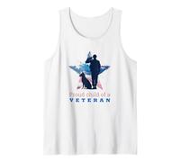 Orgulloso Hijo de un Veterano (gráfico de Soldado Americano de la Bandera de Estados Unidos) Camiseta sin Mangas
