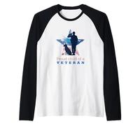 Orgulloso Hijo de un Veterano (gráfico de Soldado Americano de la Bandera de Estados Unidos) Camiseta Manga Raglan
