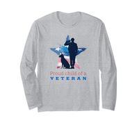 Orgulloso Hijo de un Veterano (gráfico de Soldado Americano de la Bandera de Estados Unidos) Manga Larga