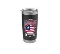 Orgulloso liberiano por sangre - LoveLiberia Flag Circle Vaso térmico de acero inoxidable de doble pared
