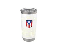 Orgulloso Marido Mi Esposa Es Puertorriqueña Nada Me Asusta Vaso térmico de acero inoxidable de doble pared