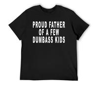 Orgulloso miembro de Naught List Club, camisetas gráficas de Navidad para hombre, vintage, suave, de algodón hilado en anillo, camisetas novedosas, estilo casual, Black-proud Father of a Few Dumbass