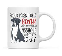 Orgulloso Padre De Un Boxeador Negro Que A Veces Es Un Imbécil Y Eso Está Bien Tazas De Desayuno Duradero Taza De Café Con Asa Tazas De Cerámica Para Cappuccino Escuela Hogar 330Ml