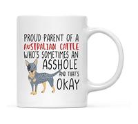 Orgulloso Padre De Un Ganado Australiano Gris Que A Veces Es Un Imbécil Y Eso Está Bien Taza Con Asa Taza De Café Chic Mug Para Cappuccino Oficina Té 330Ml