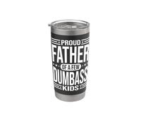 Orgulloso padre de unos cuantos niños idiotas divertido papá humor Vaso térmico de acero inoxidable de doble pared