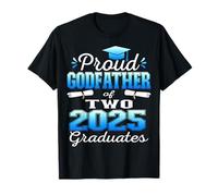 Orgulloso padrino de dos graduados 2025 Familia de graduación Camiseta