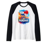 Orgulloso Panamá Bandera Panameña Vacaciones Familiares Hombres Mujeres Niños Camiseta Manga Raglan