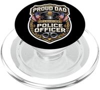 Orgulloso Papá De Un Nuevo Oficial De Policía Padre Papa Cop PopSockets PopGrip para MagSafe