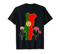 Orgulloso Portugués Papá Mamá Chica Portugal Nat'l Day Map Gráfico Camiseta