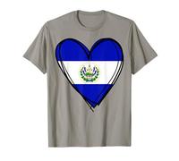 Orgulloso salvadoreño niño niña mamá Hello El Salvador Bandera corazón Camiseta