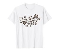 Orgulloso San Diego Chica Retro Groovy City Camiseta
