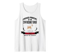 Orgulloso Staffordshire Terrier Perro Padre Divertido Dicho Mascota Camiseta sin Mangas