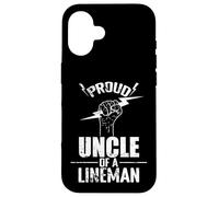 Orgulloso tío de un electricista liniero Carcasa para iPhone 16