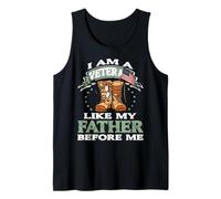 Orgulloso Veterano como mi Padre Antes Botas Camiseta sin Mangas