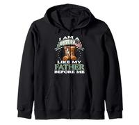 Orgulloso Veterano como mi Padre Antes Botas Sudadera con Capucha