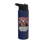 Orgulloso vikingo noruego frailecillo sangre corre por mis venas Stainless Steel Insulated Water Bottle