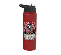 Orgulloso vikingo noruego frailecillo sangre corre por mis venas Stainless Steel Insulated Water Bottle