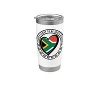 Orgulloso y afortunado de ser sudafricano I Love South Africa Bandera Vaso térmico de acero inoxidable de doble pared