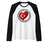 Orgulloso y Afortunado de ser Turco I Love Turkey Diseño de Bandera Genial Camiseta Manga Raglan