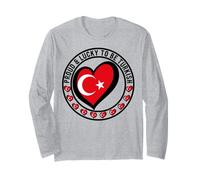 Orgulloso y Afortunado de ser Turco I Love Turkey Diseño de Bandera Genial Manga Larga
