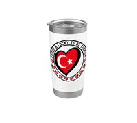 Orgulloso y afortunado de ser turco I Love Turkey Diseño de bandera genial Vaso térmico de acero inoxidable de doble pared