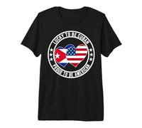 Orgulloso y Afortunado para ser Cubano-Americano Cuba EE.UU. Bandera gráfica Camiseta Premium