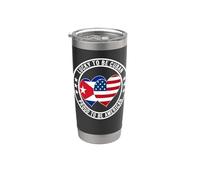 Orgulloso y afortunado para ser cubano-americano Cuba EE.UU. Bandera gráfica Vaso térmico de acero inoxidable de doble pared