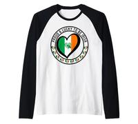 Orgulloso y Afortunado para ser irlandés I Love Irlanda diseño de corazón Camiseta Manga Raglan