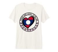 Orgulloso y Afortunado para ser Lao I Love Laos Cool Flag Heart Design Camiseta Premium