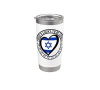 Orgulloso y Lucky To Be Israeli I Love Israel Bandera Corazón Impresión Vaso térmico de acero inoxidable de doble pared