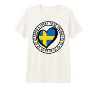 Orgulloso y Lucky To Be Swedish I Love Sweden Bandera de Corazón Impresión Camiseta Premium