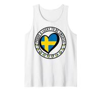 Orgulloso y Lucky To Be Swedish I Love Sweden Bandera de Corazón Impresión Camiseta sin Mangas
