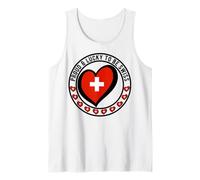 Orgulloso y Lucky To Be Swiss I Love Suiza Bandera Gráfico Camiseta sin Mangas