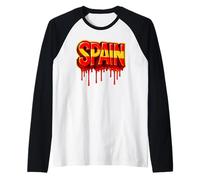 Orgullosos Colores de la Bandera española de España, Letras patrióticas Que se sienten como si gotearan Camiseta Manga Raglan