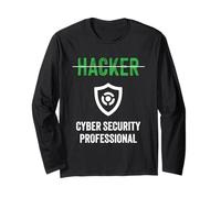 Orgullosos Hackers Título del Trabajo Hacker Ciberseguridad angustiada Manga Larga