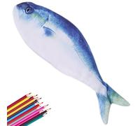 ORGYAML 1 pcs Estuche de Lápices en Forma de Pez Bolsa de Bolígrafos de Pez Novedosa Bolsa de Lápices Divertida con Forro de Almohadilla Gruesa Lindas Regalos para Escuela