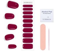 ORGYAML 10 Pcs Pegatinas de Gel, Burgundy color Pegatinas Uñas Gel, Gel Semicurado de Pegatinas, Adhesivos para Uñas de Gel, Envolturas de Esmalte de Gel para Uñas uñas de gel pegatinas