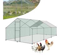ORHEYA Gallinero de metal para gallineros con techo de protección solar, cercado al aire libre, pajarera, gallinas, gallinas, gallinas, cercado para animales pequeños (3 x 6 x 2 m)