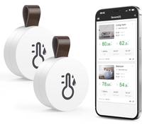 ORIA 2 Piezas Termómetro Higrómetro Bluetooth, Sensor de Humedad de Temperatura con Exportación de Almacenamiento de Datos, Termometro Inalámbrico Digital con iOS Android para Habitación