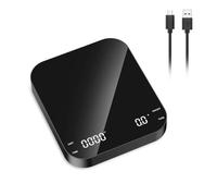 ORIA Báscula de Café Digital con Temporizador, Báscula de Cocina Recargable de 0,1g/3kg con Pantalla LED Grande, Botón Táctil, Función de Tara, Báscula de Café Electrónica Impermeable para Hornear