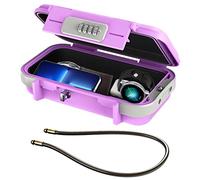 ORIA Caja de Seguridad con Código, Almacenamiento Seguro de Llaves al Aire Libre con Cable Extraíble, Caja Fuerte con Combinación, Caja de Seguridad Resistente a Intemperie para Hogar - Morada