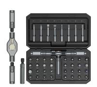 ORIA Juego de Destornilladores Precisión, 42 en 1 Juego de Destornilladores Magnéticos con 40 Puntas, Mango de Trinquete en T Fesmontable, Magnetizador, Kit de Herramientas de Reparación - Negro