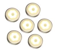 ORIA Luz de Noche con Sensor de Movimiento, 6PCS Luces Armarios con Almohadillas Adhesivas y Imán Integrado, Auto En/Apagado, Perfecto para Cocina, Pasillo, Escalera - Dorado