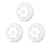 ORIA Luz de Sensor de Movimiento, Luces Nocturnas Escaleras con Pilas, Luz de Encendido/Apagado Automático, Sensor de Movimiento Interior para Pasillo, Gabinete de Pared - Blanco Puro