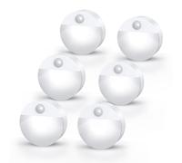 ORIA Luz Nocturna con Detector de Movimiento, 6 Piezas Luces LED para Escaleras en Interiores con Funciona con Pilas, Encendido/Apagado Automático para Habitación de Niños, Pasillo, Escaleras, Cocina